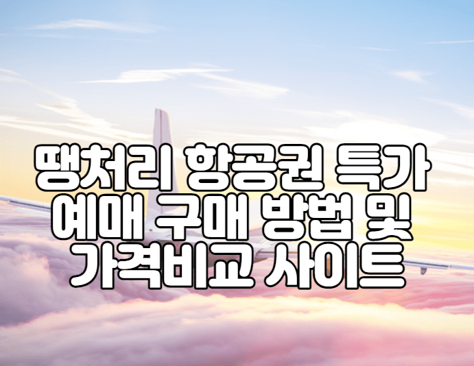 땡처리 항공권 특가 예매 구매 방법 및 가격비교 사이트