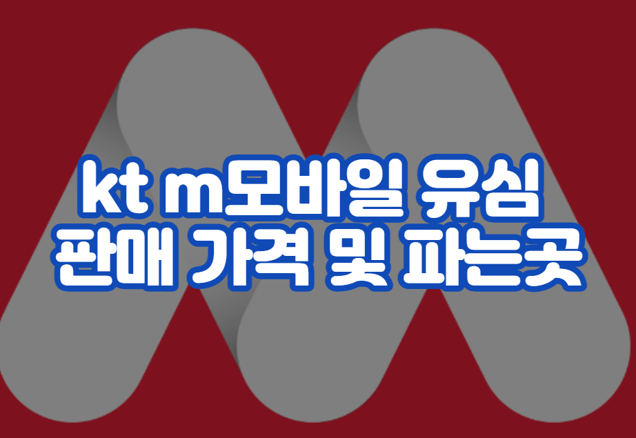 kt m모바일 유심 판매 가격 및 파는곳