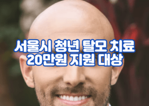 서울시 청년 탈모 치료 20만원 지원 대상