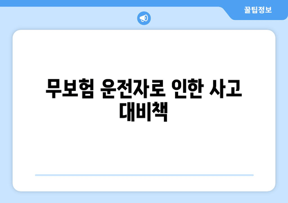 무보험 운전자로 인한 사고 대비책