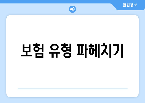 보험 유형 파헤치기