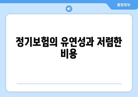 정기보험의 유연성과 저렴한 비용