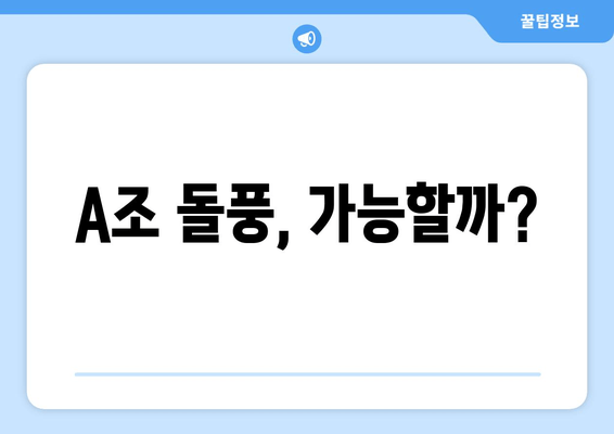 A조 돌풍, 가능할까?