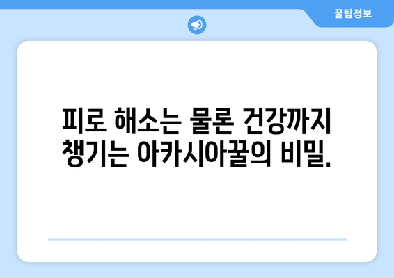 아카시아꿀, 천연 피로회복제로 거듭나다| 피로 해소 효과와 함께 건강까지 챙기는 꿀팁 | 아카시아꿀 효능, 피로 회복, 천연 건강 식품