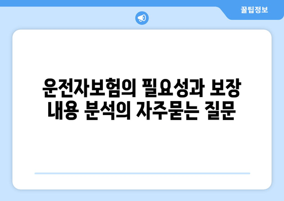 운전자보험의 필요성과 보장 내용 분석