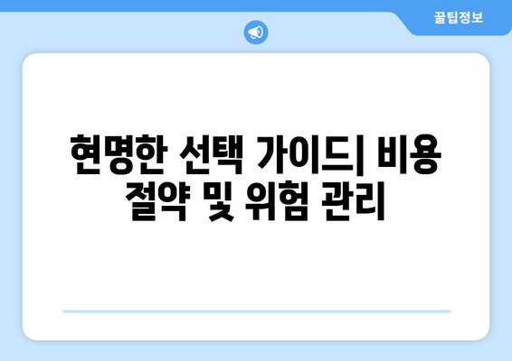 현명한 선택 가이드| 비용 절약 및 위험 관리