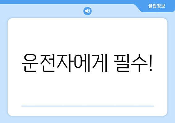 운전자에게 필수!