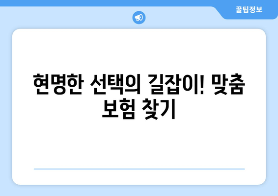 현명한 선택의 길잡이! 맞춤 보험 찾기