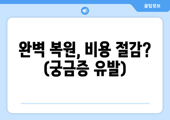 완벽 복원, 비용 절감? (궁금증 유발)