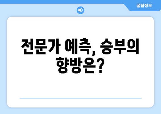 전문가 예측, 승부의 향방은?