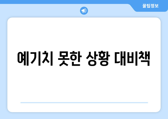 예기치 못한 상황 대비책