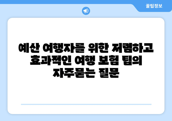 예산 여행자를 위한 저렴하고 효과적인 여행 보험 팁