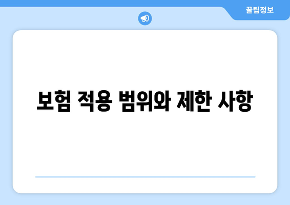 보험 적용 범위와 제한 사항