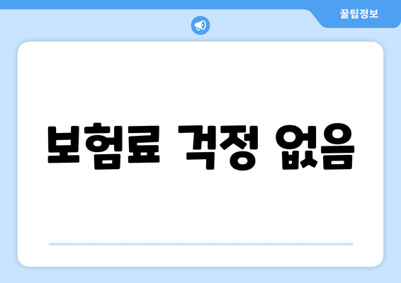 보험료 걱정 없음