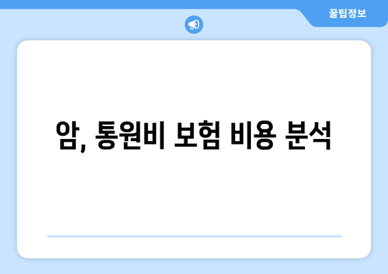 암, 통원비 보험 비용 분석