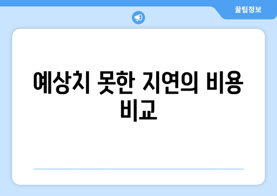 예상치 못한 지연의 비용 비교