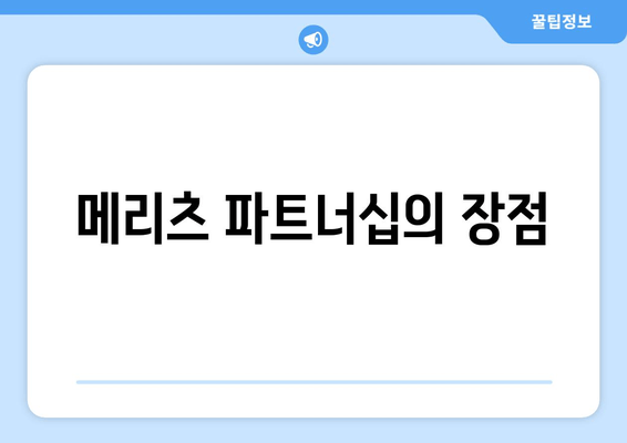 메리츠 파트너십의 장점