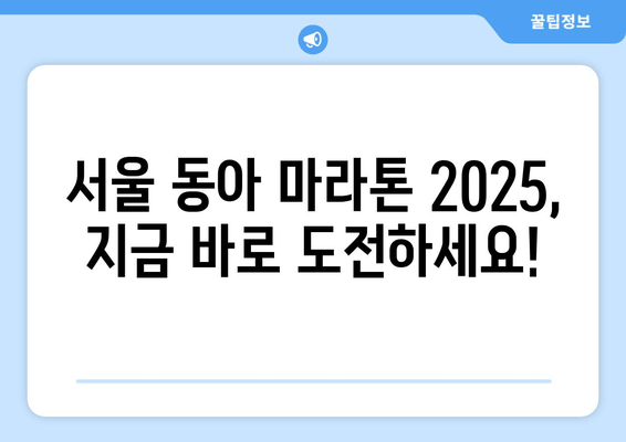 서울 동아 마라톤 2025 접수 후기| 꿀팁 대방출 | 참가 신청, 준비물, 코스 정보, 완주 후기