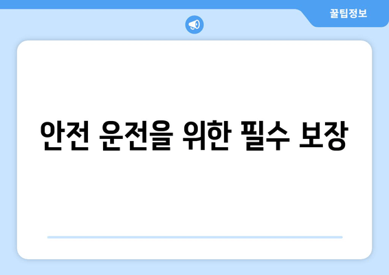 안전 운전을 위한 필수 보장