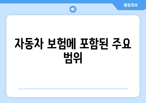 자동차 보험에 포함된 주요 범위