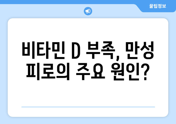 만성 피로, 비타민 D 부족이 원인일까요? | 만성 피로 해결, 비타민 D 수치 확인, 건강 관리