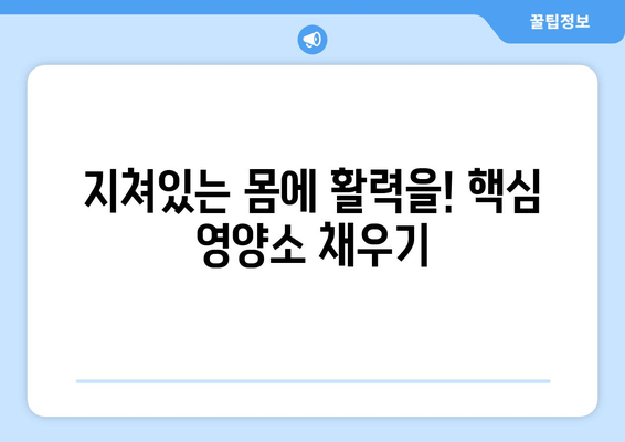 육체 피로 극복! 꼭 필요한 영양제 5가지 | 피로 회복, 체력 증진, 영양제 추천