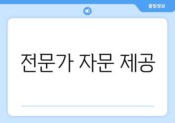 전문가 자문 제공