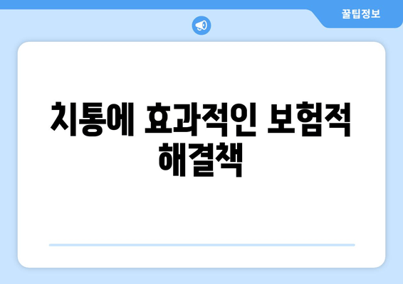 치통에 효과적인 보험적 해결책