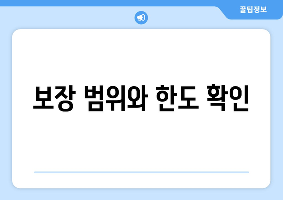 보장 범위와 한도 확인