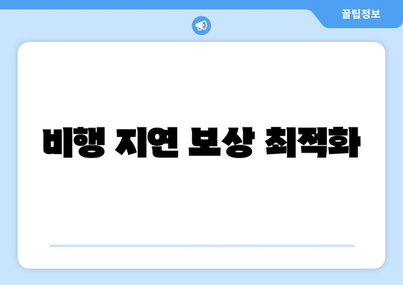 비행 지연 보상 최적화