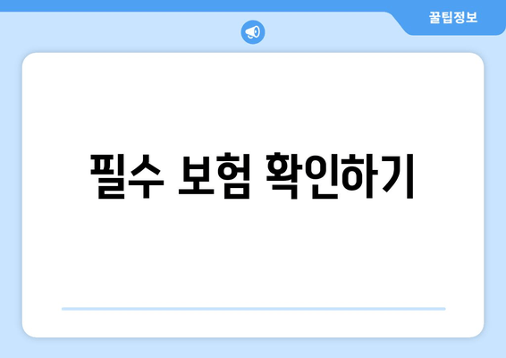 필수 보험 확인하기