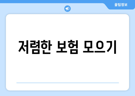 저렴한 보험 모으기