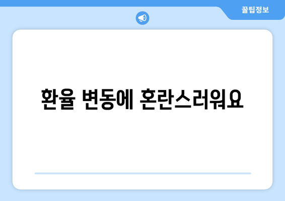 환율 변동에 혼란스러워요