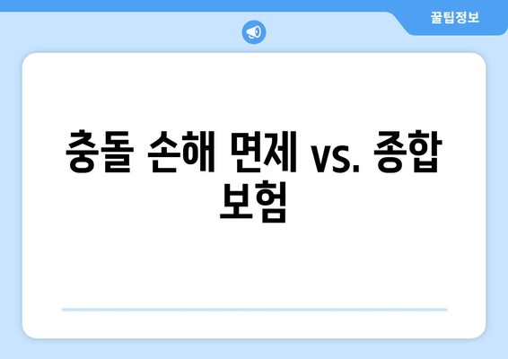 충돌 손해 면제 vs. 종합 보험