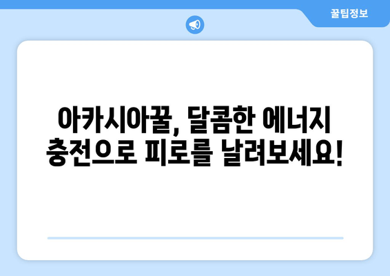 아카시아꿀, 천연 피로회복제로 거듭나다| 피로 해소 효과와 함께 건강까지 챙기는 꿀팁 | 아카시아꿀 효능, 피로 회복, 천연 건강 식품