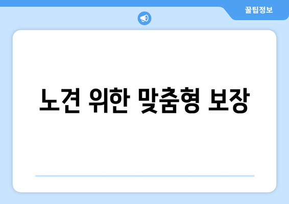 노견 위한 맞춤형 보장