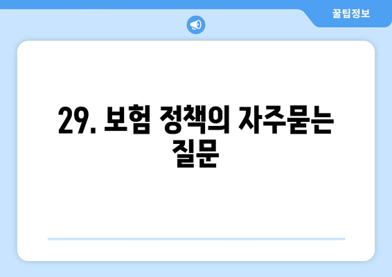 29. 보험 정책