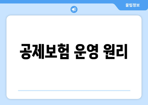 공제보험 운영 원리