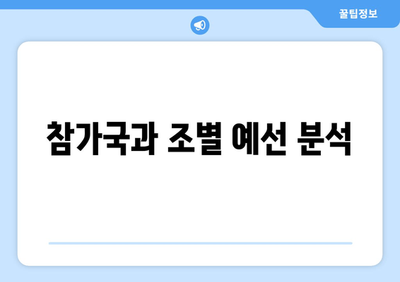 참가국과 조별 예선 분석