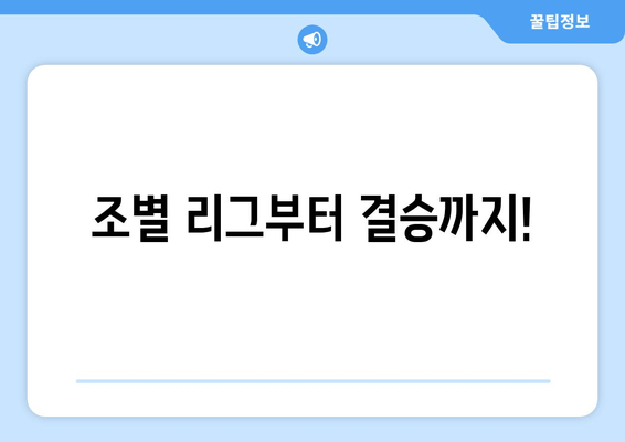 조별 리그부터 결승까지!