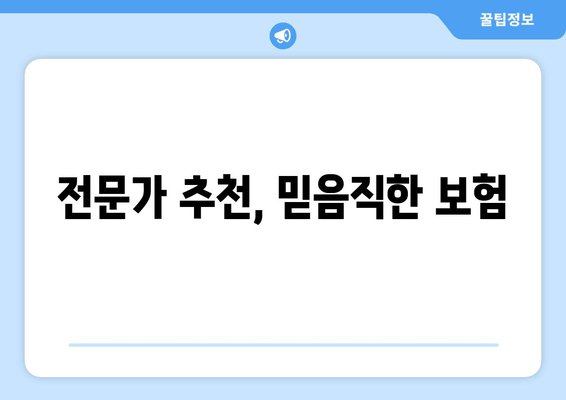 전문가 추천, 믿음직한 보험