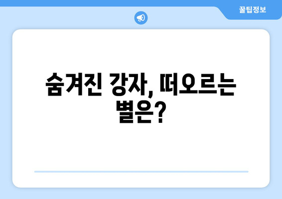 숨겨진 강자, 떠오르는 별은?