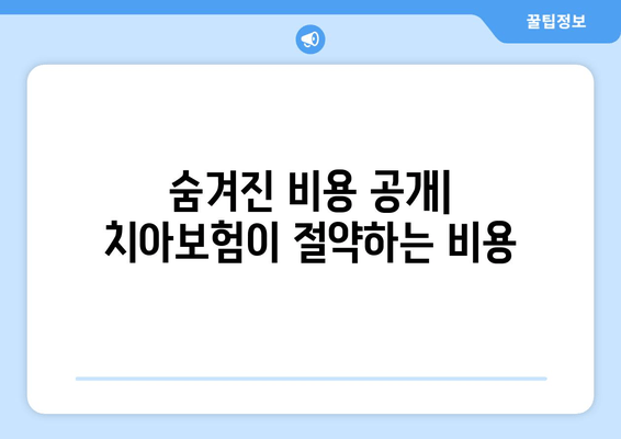 숨겨진 비용 공개| 치아보험이 절약하는 비용