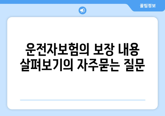 운전자보험의 보장 내용 살펴보기