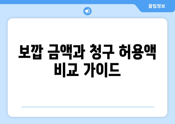 보깝 금액과 청구 허용액 비교 가이드