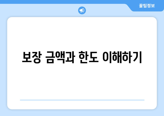 보장 금액과 한도 이해하기