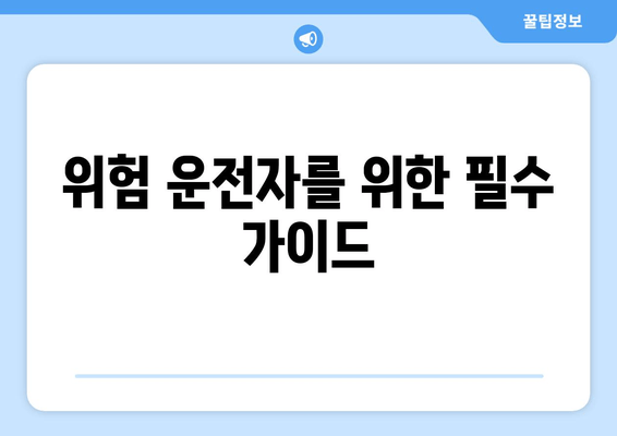 위험 운전자를 위한 필수 가이드