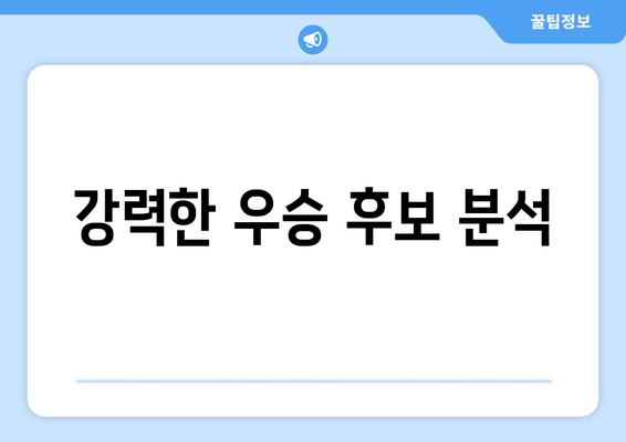 강력한 우승 후보 분석