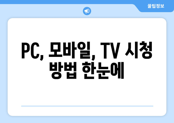 PC, 모바일, TV 시청 방법 한눈에