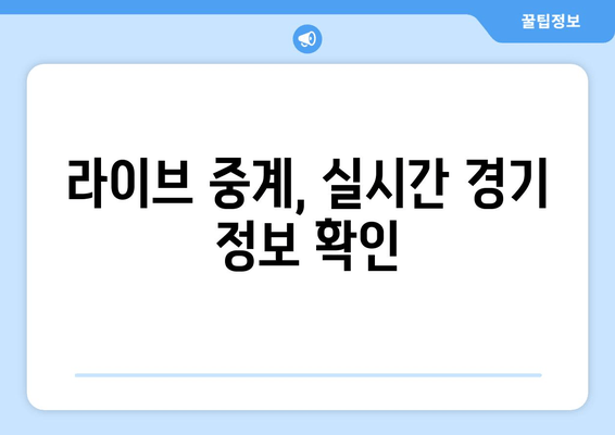 라이브 중계, 실시간 경기 정보 확인